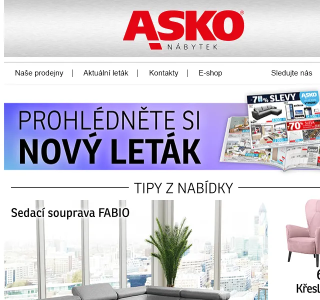 Asko Nábytek: nový leták nábytku – červen 2026 | Nuslet.cz