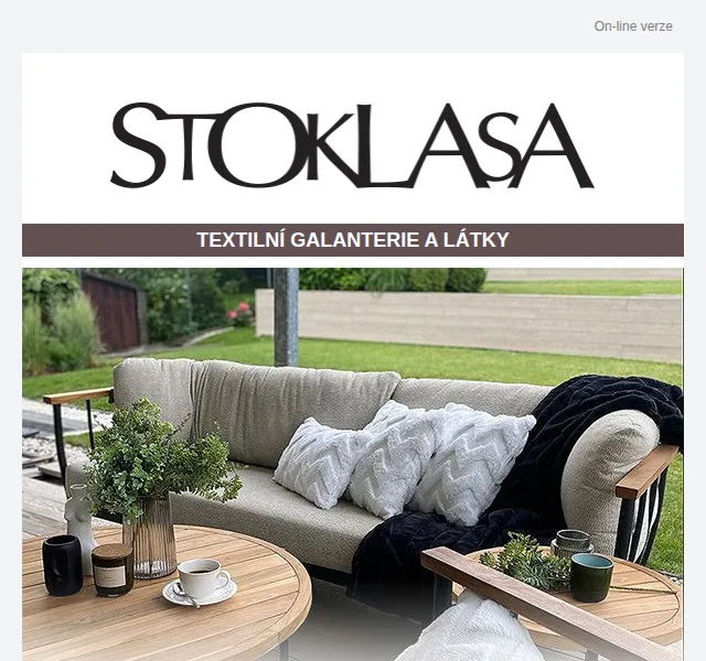 Stoklasa: Dekorace na terasu se slevou až 40 % – červen 2026 | Nuslet.cz