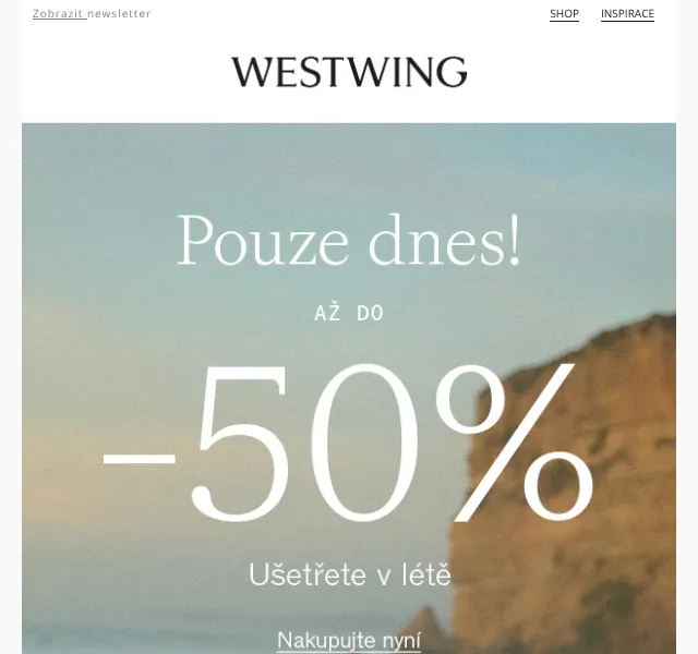 Westwing: až -50 % na letní výprodej – srpen 2026