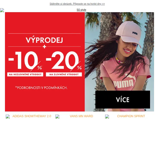 e50style.cz: Sleva až 20 % na Adidas, Nike, Vans – červen 2026 | Nuslet.cz