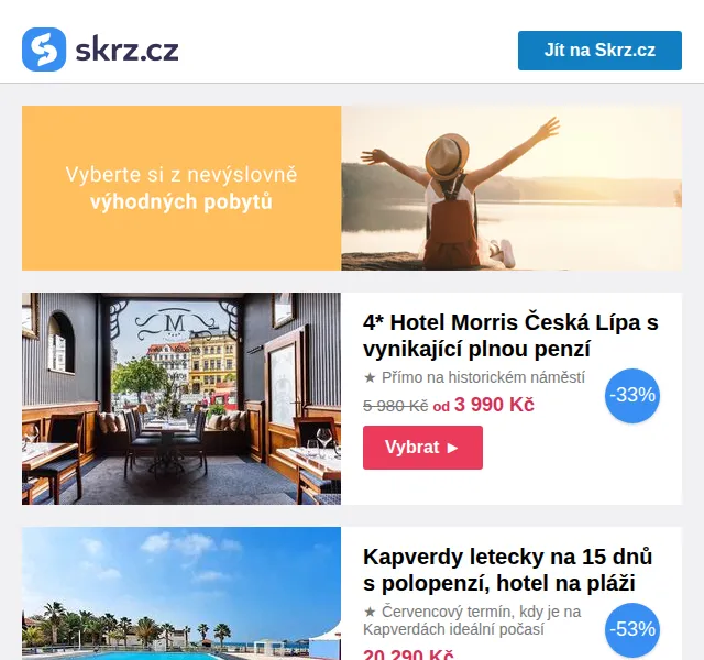 Skrz: Ubytování a pobyty od -67 % – červen 2026 | Nuslet.cz