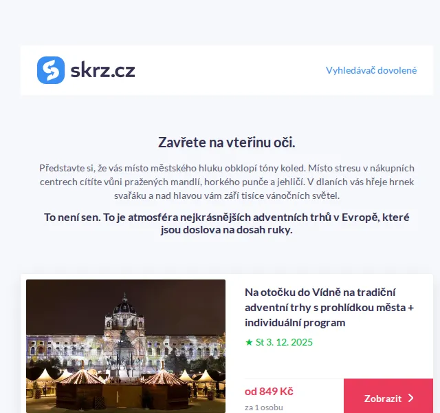 Vánoce na Skrz: Adventní zájezdy od 689 Kč – červen 2026 | Nuslet.cz