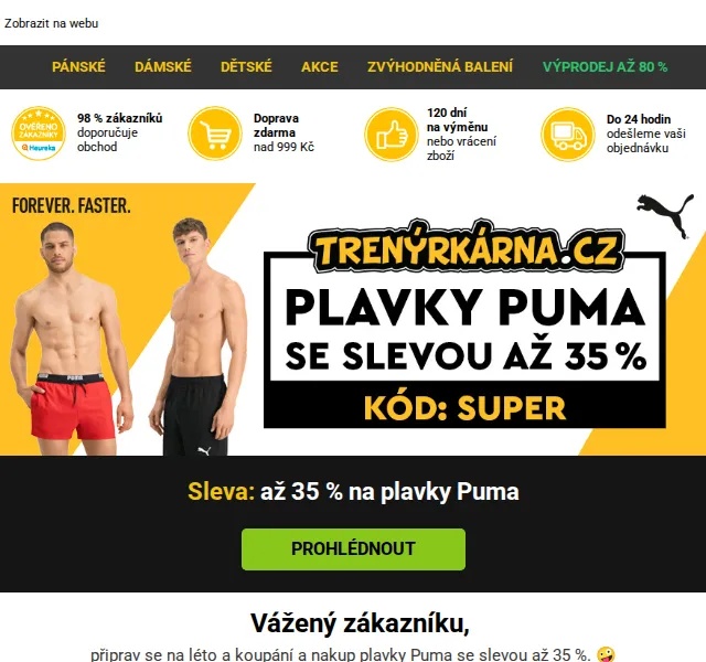 Trenýrkárna.cz: Puma plavky se slevou až 35 % – červen 2026 | Nuslet.cz