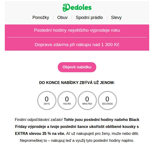 Dedoles.cz: 35% sleva na vše – Black Friday do půlnoci! | Nuslet.cz