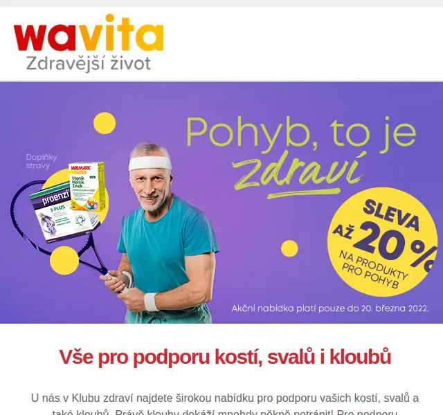 Wavita: Sleva 20 % na Proenzi a Vápník Hořčík Zinek – červen 2026 | Nuslet.cz