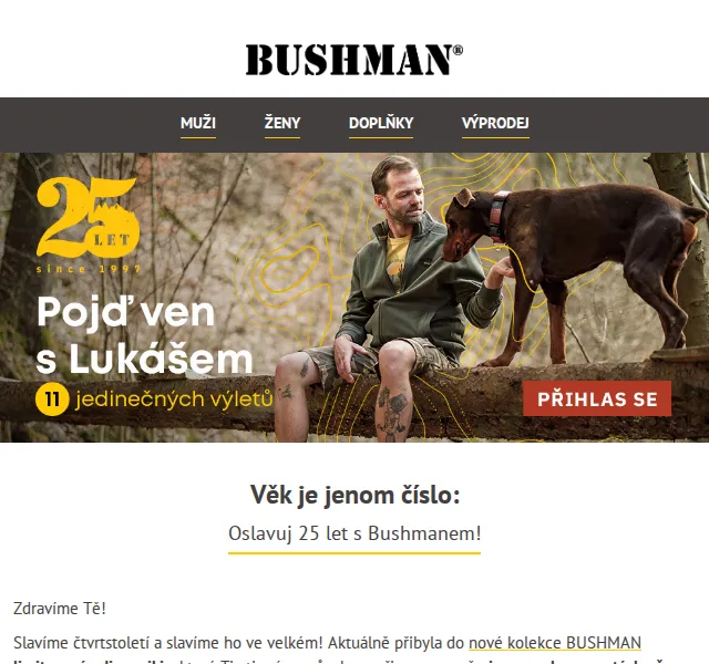 BUSHMAN: Limitovaná edice mikin k 25. výročí od 1 199 Kč – červen 2026 | Nuslet.cz