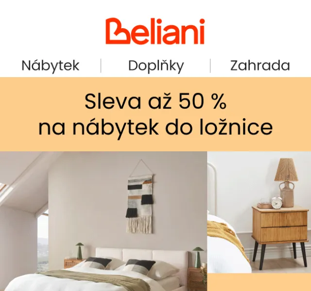 Beliani.cz: Sleva až 50 % na vybavení ložnice – červen 2026 | Nuslet