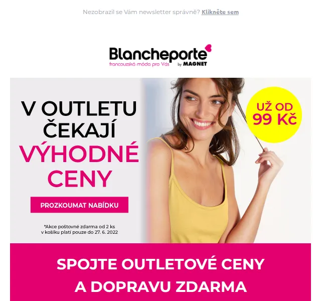 Blancheporte: Outlet s dopravou zdarma – červen 2022 | Nuslet.cz