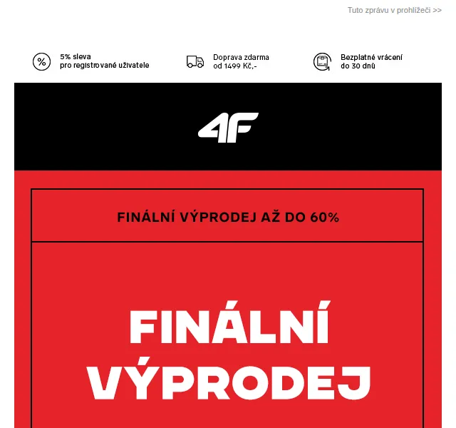 4Fstore: Finální výprodej až do -60 % – červen 2026 | Nuslet.cz