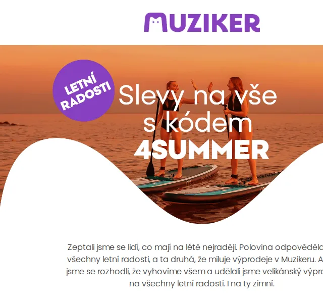 Muziker: Letní výprodej se slevami na vše – červen 2026 | Nuslet.cz