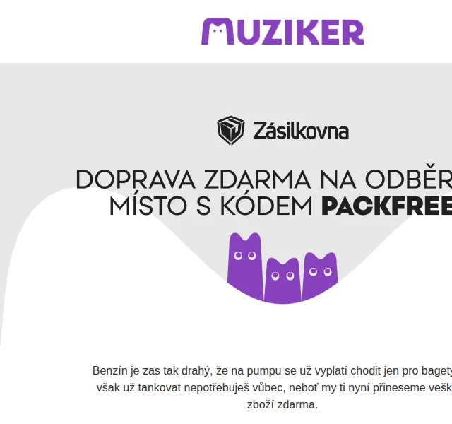 Muziker: Doprava zdarma na vše – červen 2026 | Nuslet.cz