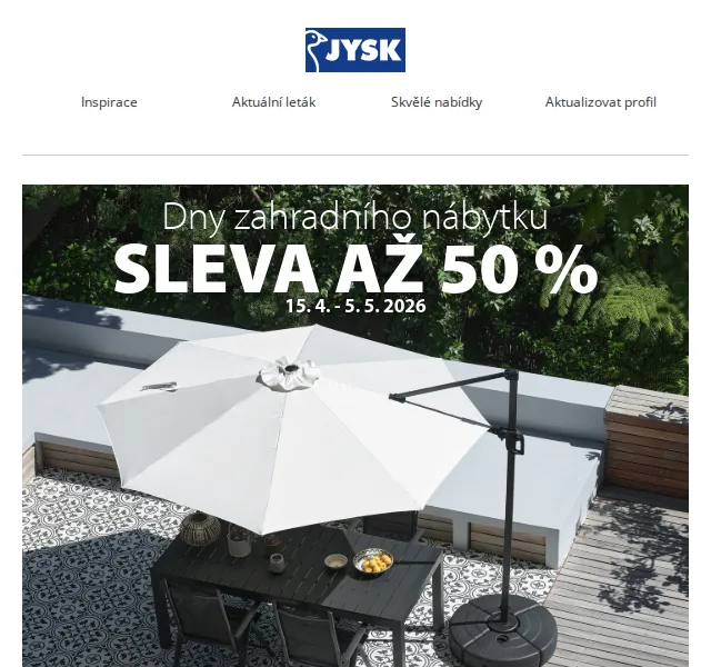 JYSK: Zahradní nábytek až -60 % – duben 2026 | Nuslet.cz
