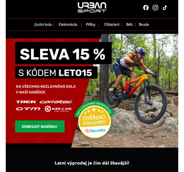 Urban Sport: Letní výprodej kol a elektrokol – červenec 2026 | Nuslet.cz