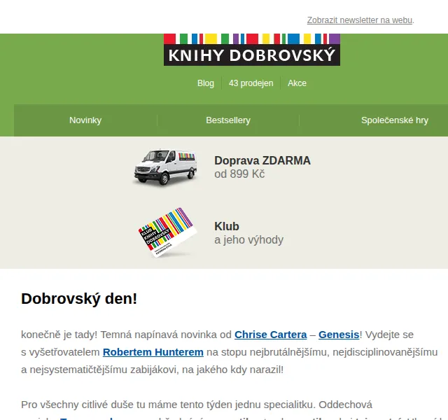 KnihyDobrovsky.cz: Nový Chris Carter a slevy na knihy – červen 2026 | Nuslet.cz