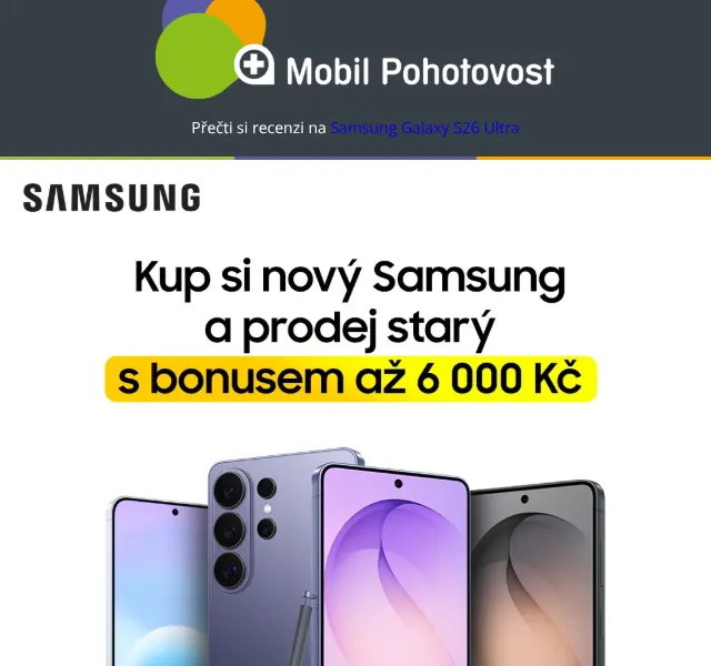 Mobil Pohotovost: Samsung Galaxy S26 sleva až 6 000 Kč – červen 2026 | Nuslet.cz