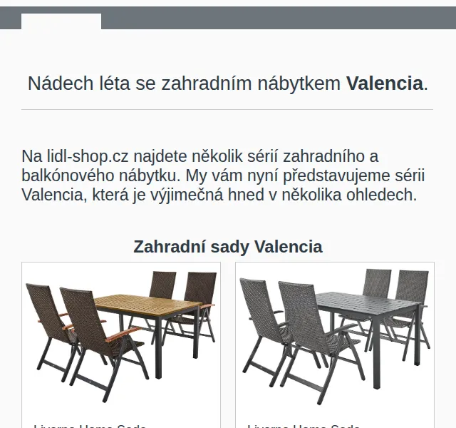 Lidl: Zahradní nábytek Valencia se slevou až 28 % – červen 2026 | Nuslet.cz