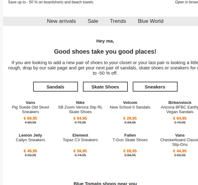 BLUE TOMATO: Holiday Sale – boty se slevou až 50 % – červen 2026 | Nuslet.cz