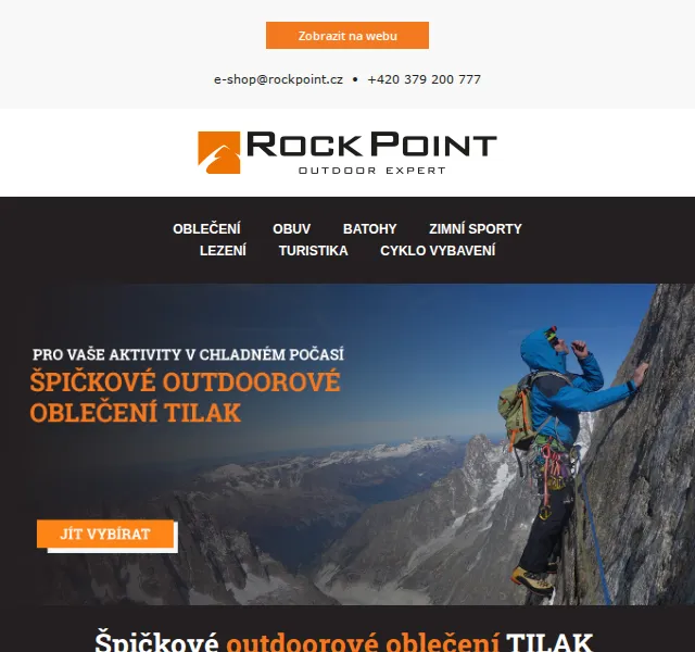 Rock Point: Tilak outdoorové oblečení – červen 2026 | Nuslet.cz