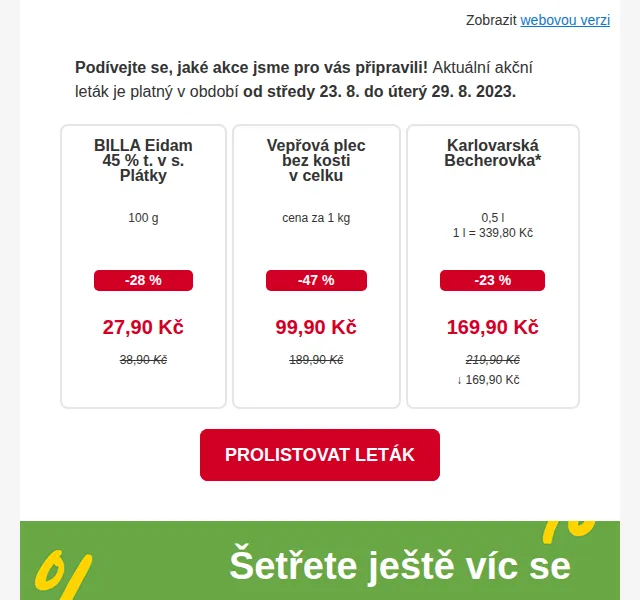 Billa leták: až -61 % na oblíbené produkty – červen 2026 | Nuslet.cz