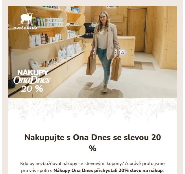 Ovečkárna: 20% sleva s Ona Dnes – červen 2026 | Nuslet.cz
