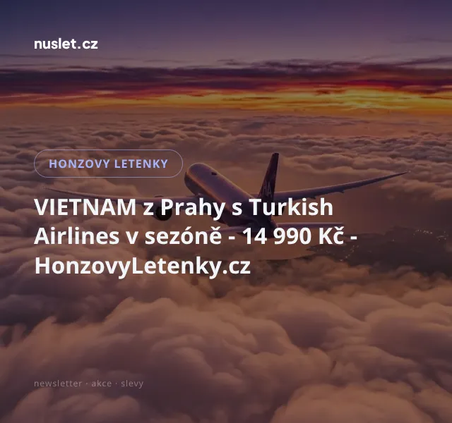 Honzovy letenky: Vietnam z Prahy 14 990 Kč – červenec 2026
