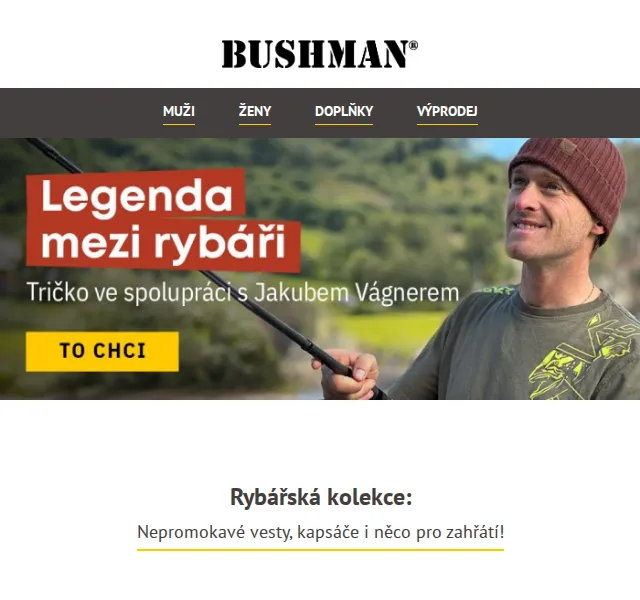 BUSHMAN: Rybářské oblečení a doplňky – červen 2026 | Nuslet.cz