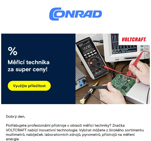 Conrad Electronic: Slevy na značku VOLTCRAFT až 35 % – červen 2026 | Nuslet.cz