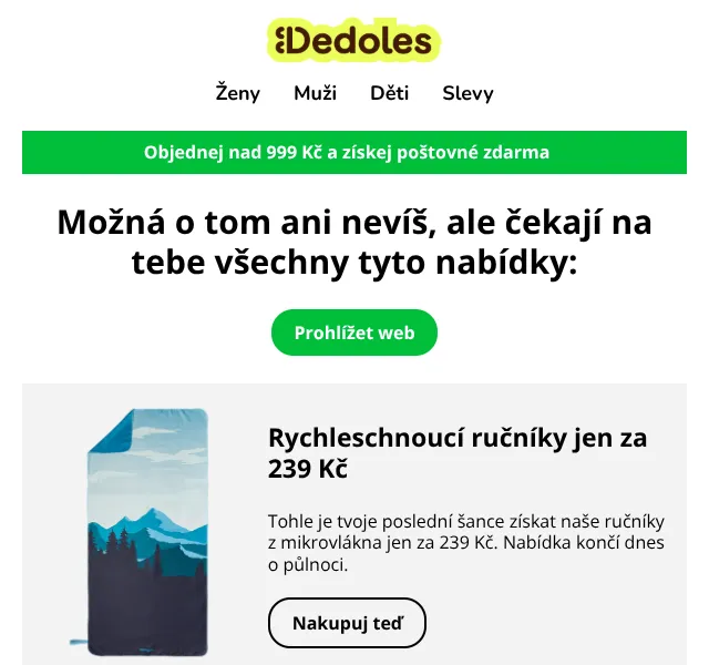 Dedoles.cz: Slevy až 25 % na ponožky a spodní prádlo – červenec 2026