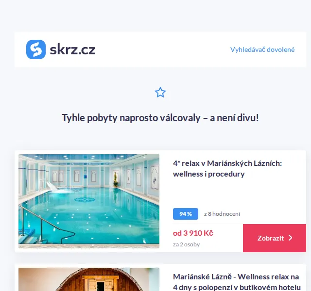Vánoce na Skrz: TOP 10 pobytů s wellness – červenec 2026 | Nuslet.cz