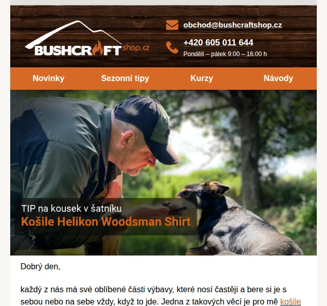 Bushcraftshop: Košile Helikon Woodsman – červen 2026 | Nuslet.cz