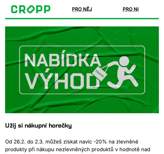 Cropp: Navíc -20% na zlevněné produkty – březen 2026