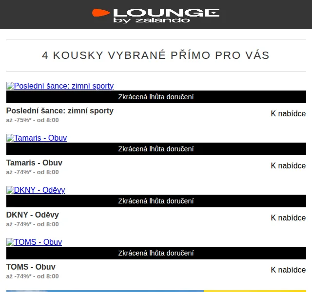 Lounge by Zalando: Tamaris, DKNY, TOMS až -75% – červen 2026 | Nuslet.cz