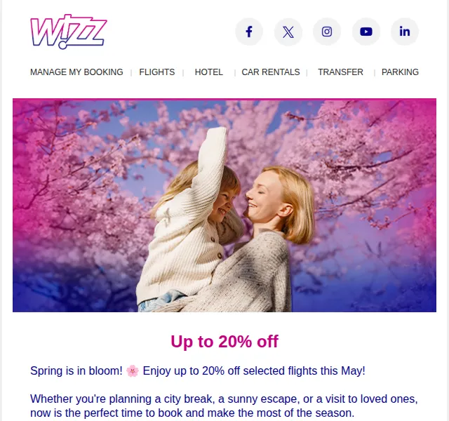 Wizz Air: sleva až 20 % na letenky v květnu – červenec 2026 | Nuslet.cz