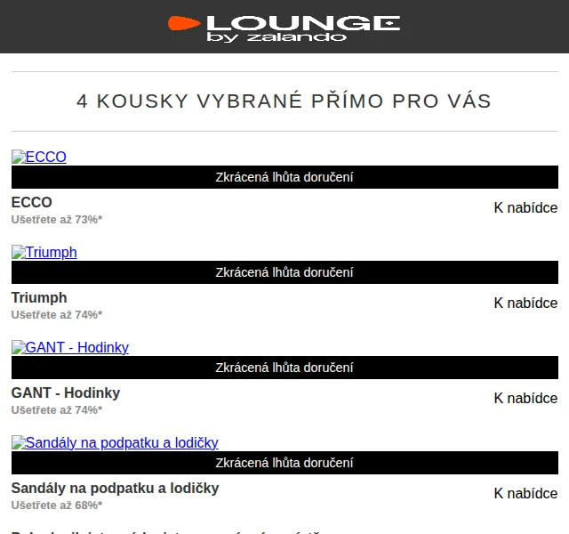 Lounge by Zalando: ECCO, Triumph, GANT se slevou až 75 % – červen 2026 | Nuslet.cz
