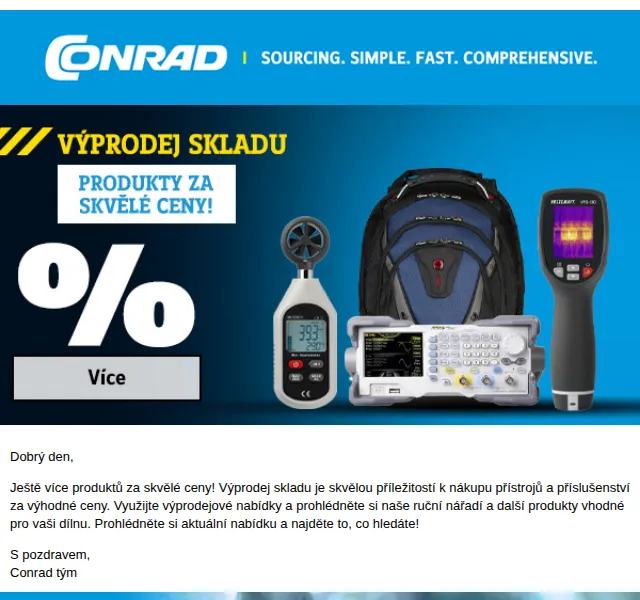 Conrad Electronic: Výprodej skladu – červen 2026 | Nuslet.cz