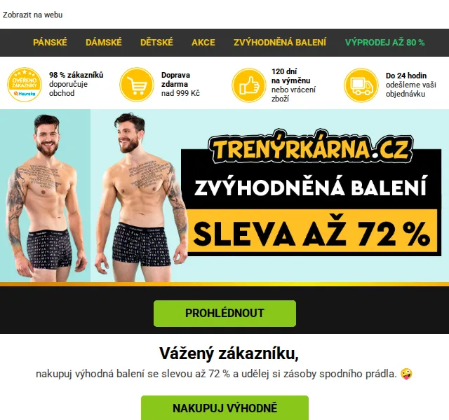 Trenyrkarna.cz: Výhodná balení se slevou až 72 % – červen 2026 | Nuslet.cz