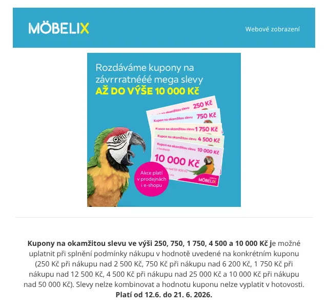 Möbelix: Kupony až do 10 000 Kč – červen 2026 | Nuslet.cz