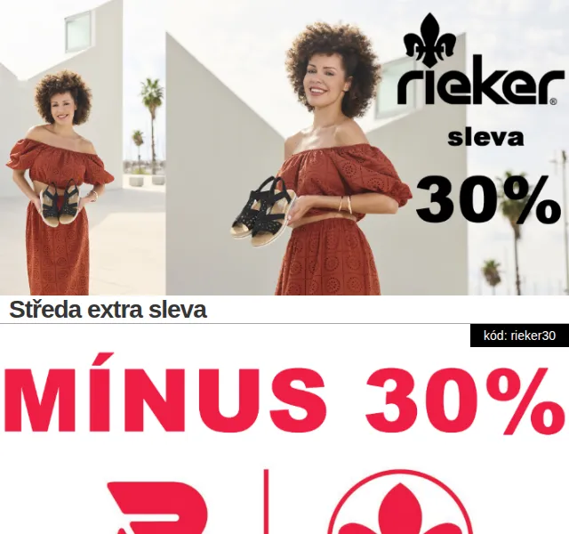 30% sleva na Rieker - pouze středa | Eliteshoes