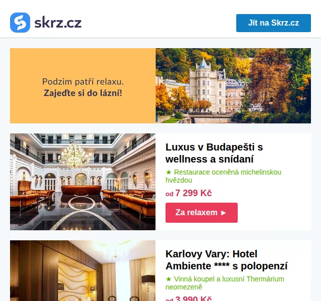 Skrz: Relax v lázních od 2 680 Kč – červen 2026 | Nuslet.cz