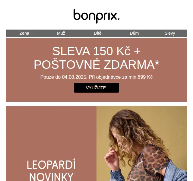 bonprix: 150 Kč sleva a poštovné zdarma – červenec 2025 | Nuslet.cz