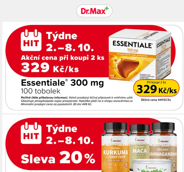 Dr.Max E-shop: sleva 160 Kč na doplňky stravy – červen 2026 | Nuslet.cz