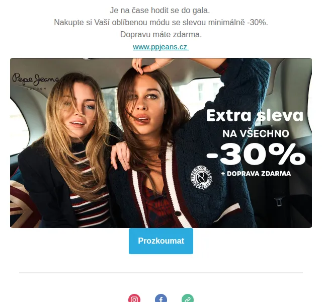 Pepe Jeans: 30% sleva na celý eshop + doprava zdarma - červen 2026 | Nuslet.cz