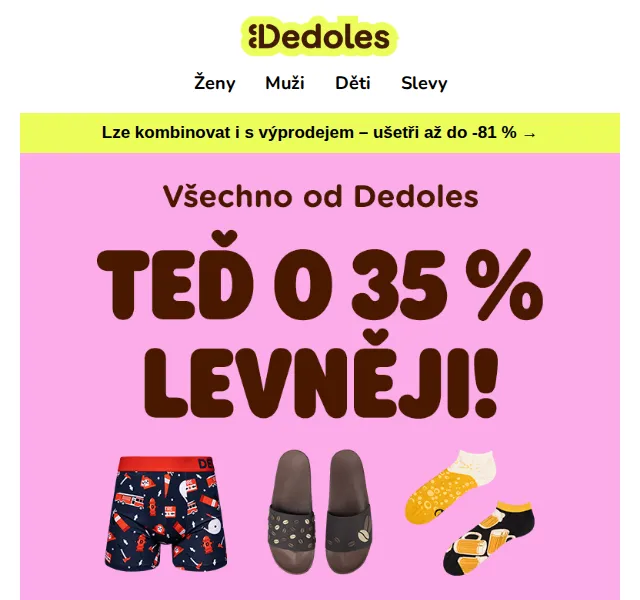 Dedoles: Sleva 35 % na vše – červen 2026 | Nuslet.cz