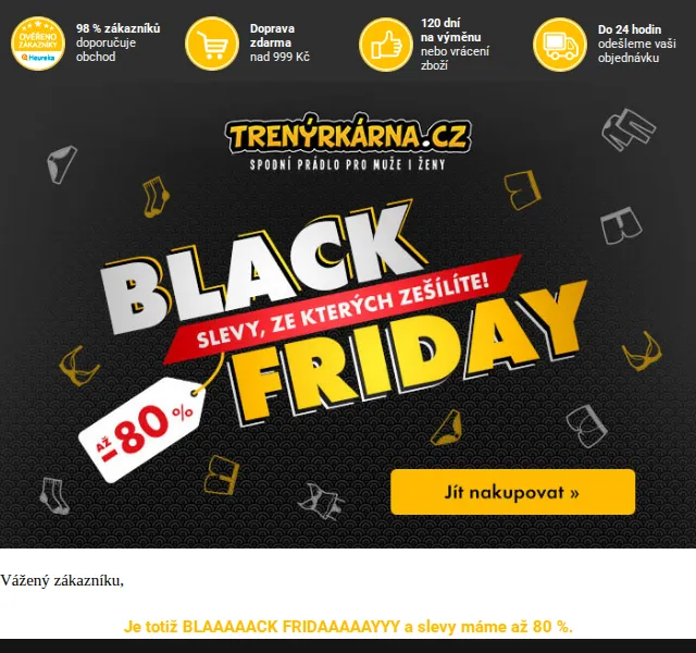 Lukáš z Trenýrkárna.cz: Black Friday slevy 30–80 % – červenec 2026 | Nuslet.cz