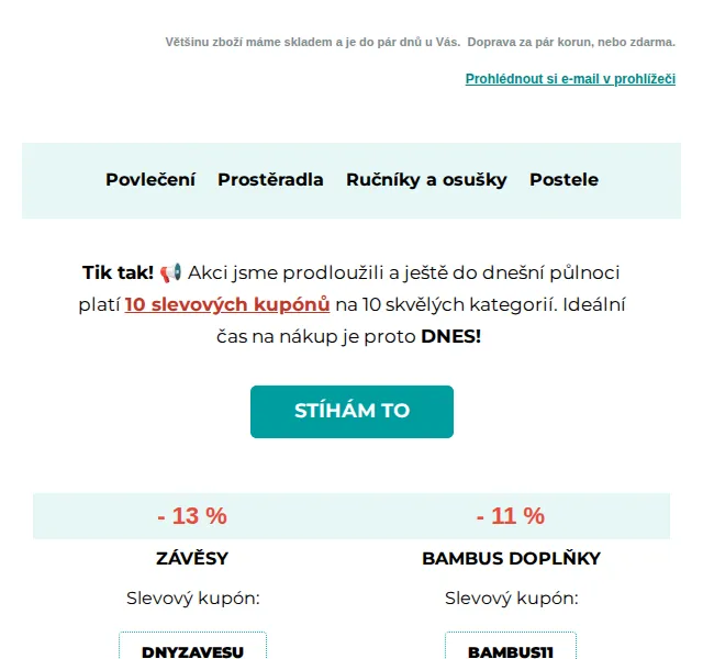 Výprodej povlečení: slevy až 15 % na slunečníky a židle – červen 2026 | Nuslet.cz