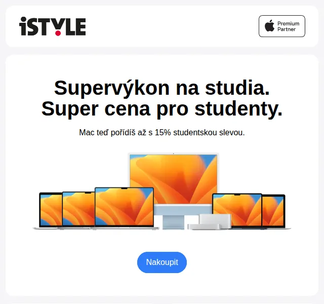 iSTYLE: Až 15% studentské slevy na Mac – červen 2026 | Nuslet.cz