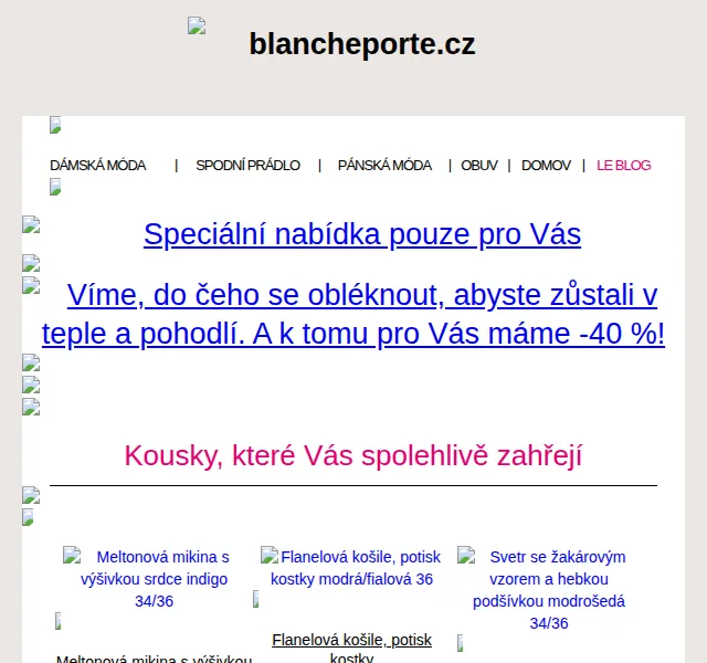 Blancheporte: Zimní móda s 40% slevou – červen 2026 | Nuslet.cz