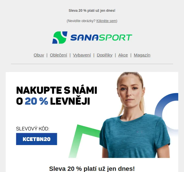 Sanasport: Sleva 20 % na vše – červen 2026 | Nuslet.cz