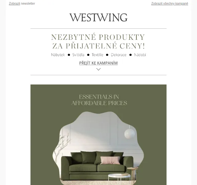 Westwing: Nábytek a dekorace za dostupné ceny – červen 2026 | Nuslet.cz