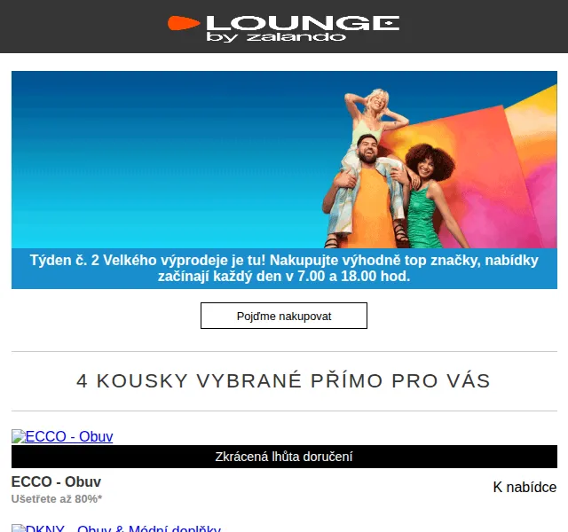 Lounge by Zalando: Velký výprodej ECCO, DKNY & Guess – červenec 2026 | Nuslet.cz